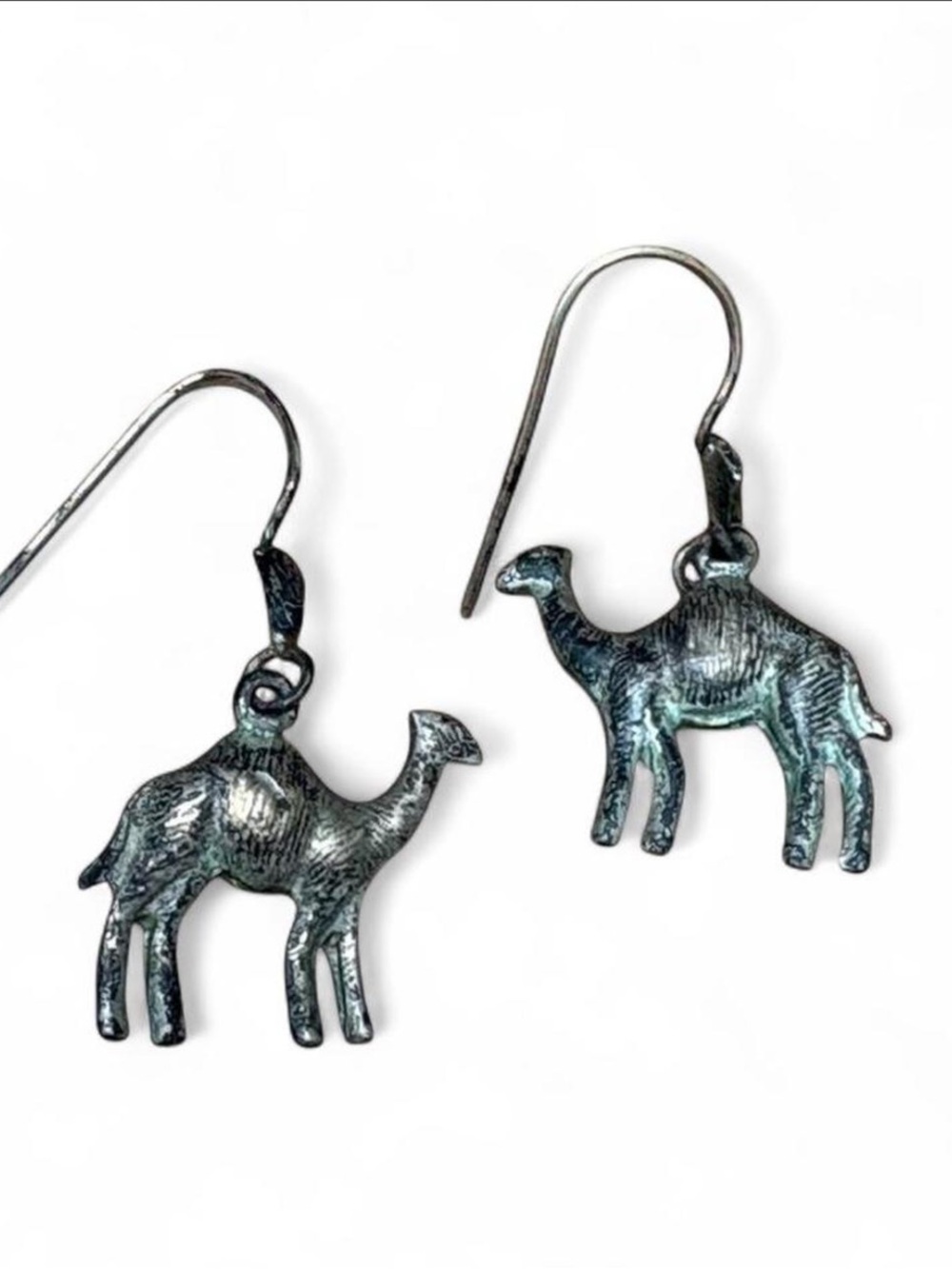 Silver Camel Dangle Earrings